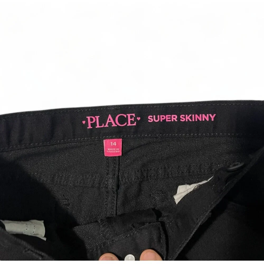 Children's Place Super Skinny Black Jeans for Girls Size 14 - Picture 4 of 11